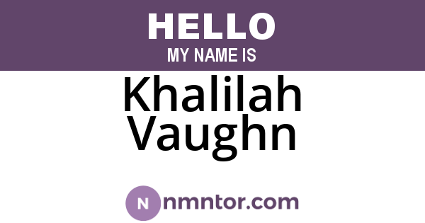 Khalilah Vaughn