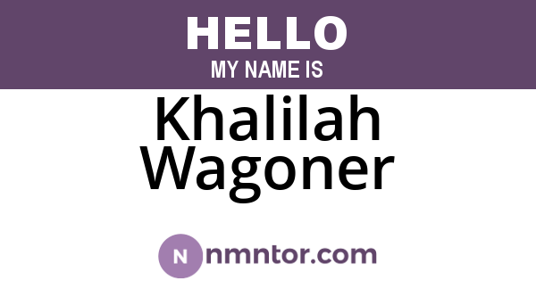Khalilah Wagoner