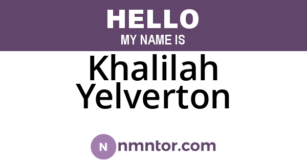 Khalilah Yelverton