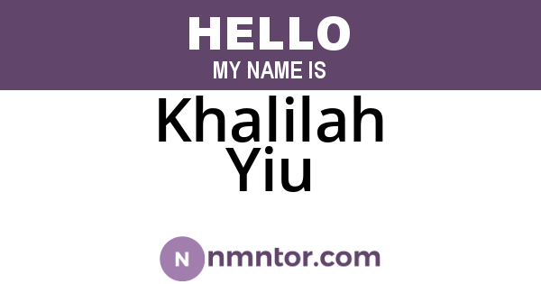 Khalilah Yiu