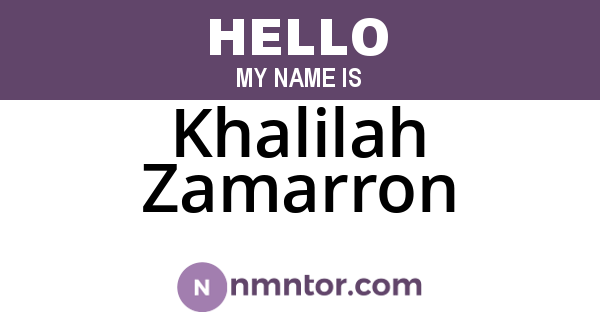 Khalilah Zamarron