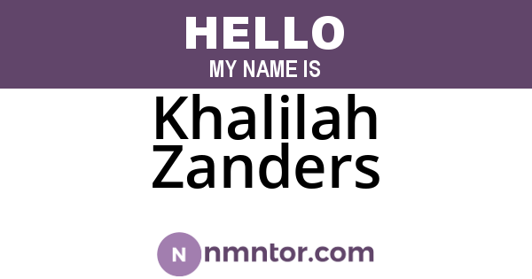 Khalilah Zanders