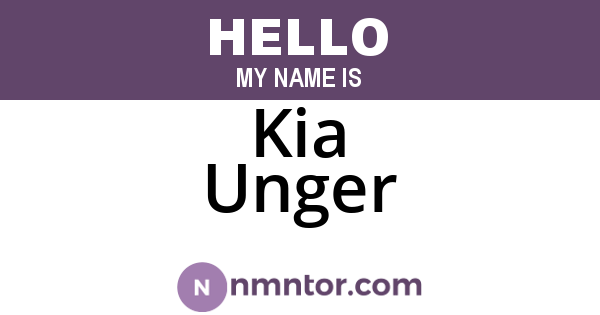 Kia Unger