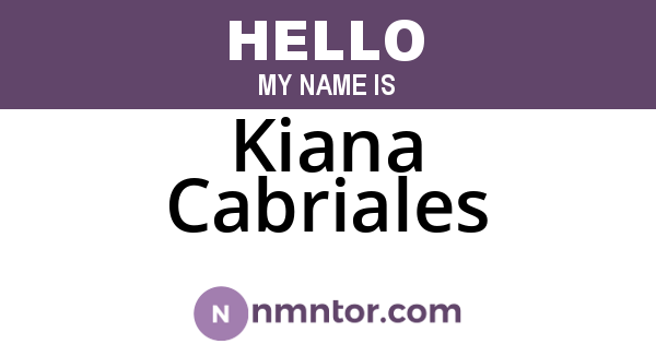 Kiana Cabriales