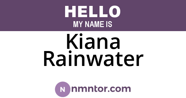 Kiana Rainwater