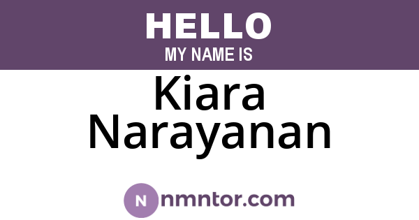 Kiara Narayanan