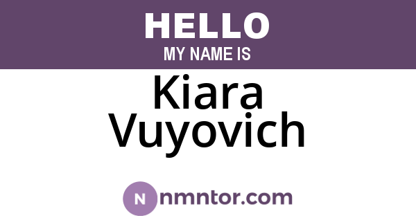 Kiara Vuyovich