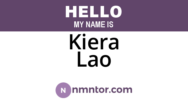 Kiera Lao