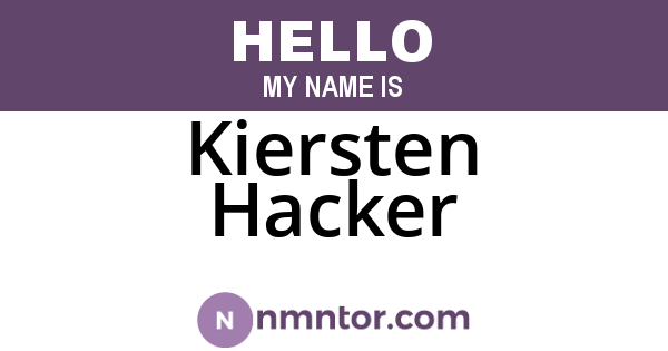 Kiersten Hacker