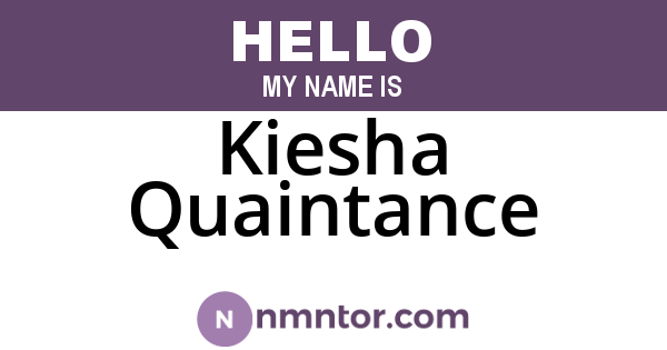 Kiesha Quaintance