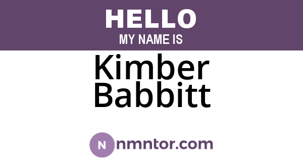 Kimber Babbitt