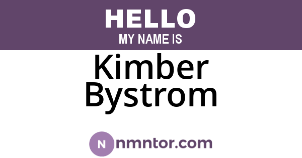 Kimber Bystrom