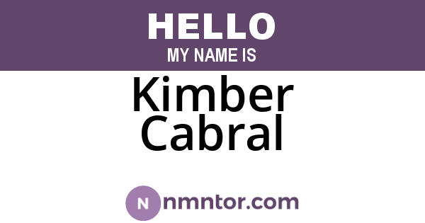 Kimber Cabral