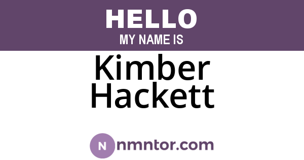 Kimber Hackett