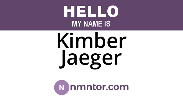 Kimber Jaeger