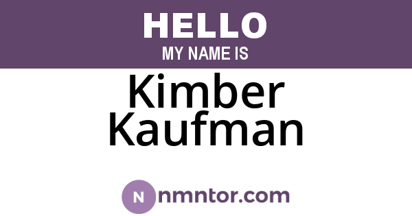 Kimber Kaufman