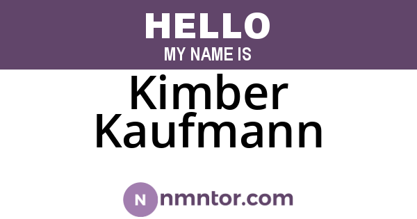 Kimber Kaufmann