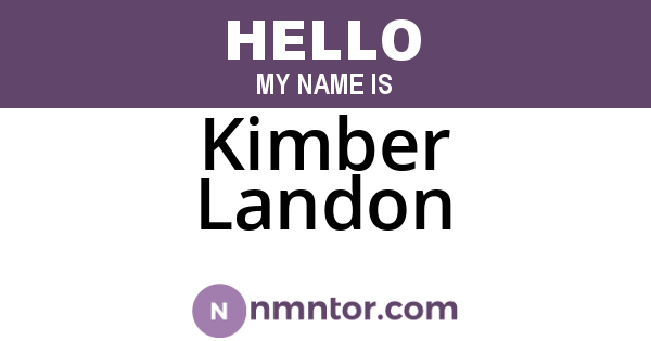 Kimber Landon