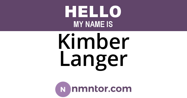 Kimber Langer