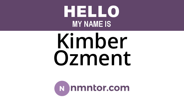 Kimber Ozment