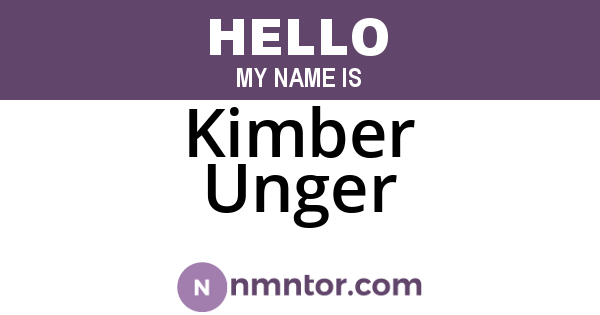Kimber Unger