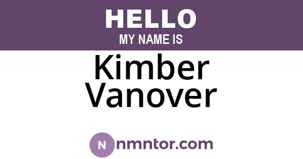 Kimber Vanover