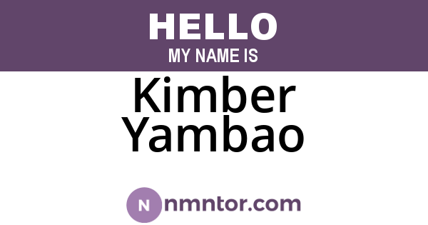 Kimber Yambao