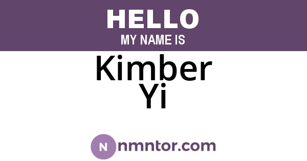 Kimber Yi