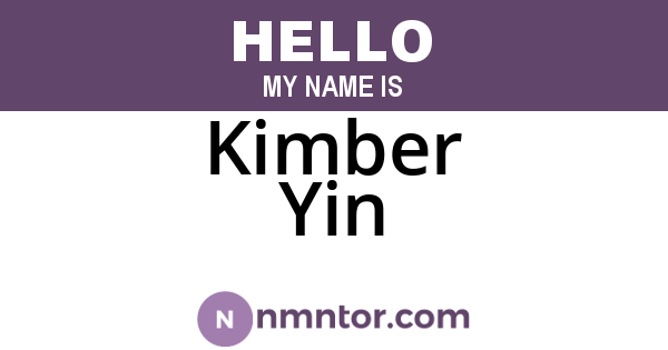 Kimber Yin