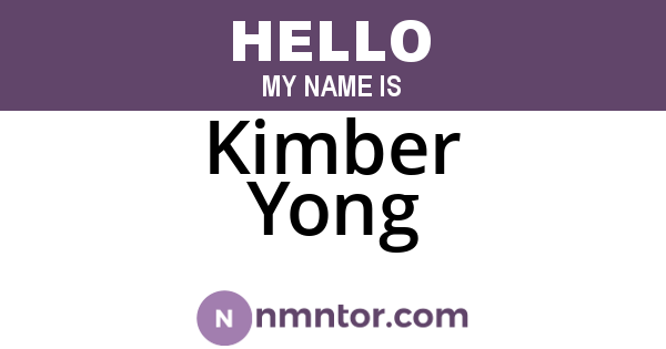 Kimber Yong