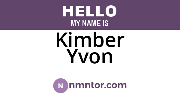 Kimber Yvon