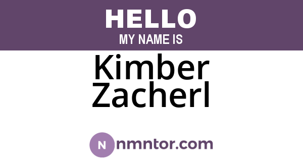 Kimber Zacherl