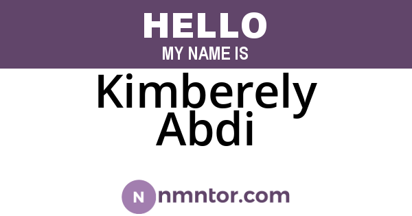 Kimberely Abdi