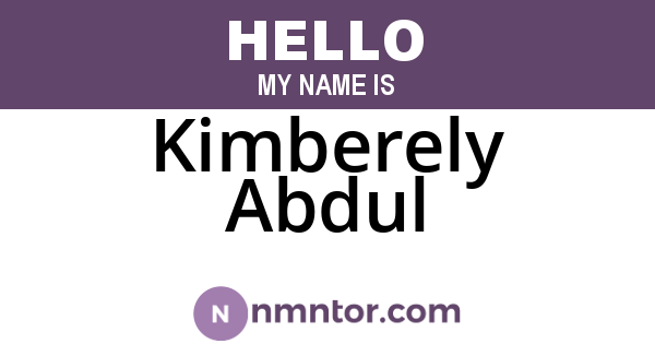 Kimberely Abdul