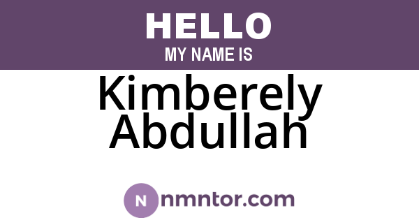 Kimberely Abdullah