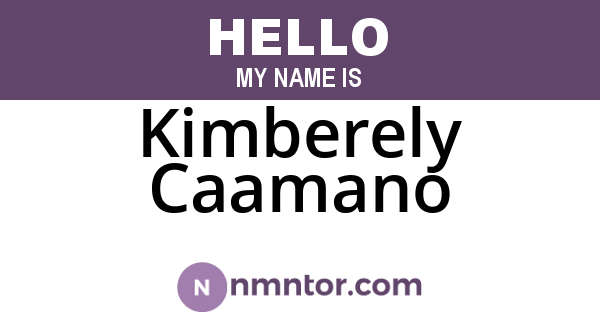 Kimberely Caamano