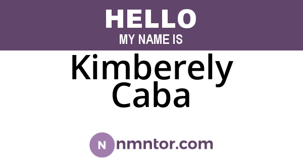 Kimberely Caba