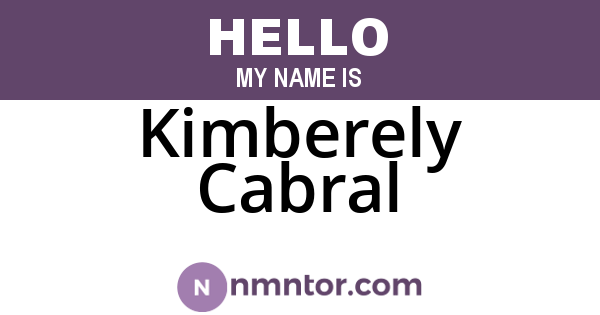 Kimberely Cabral