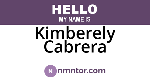 Kimberely Cabrera