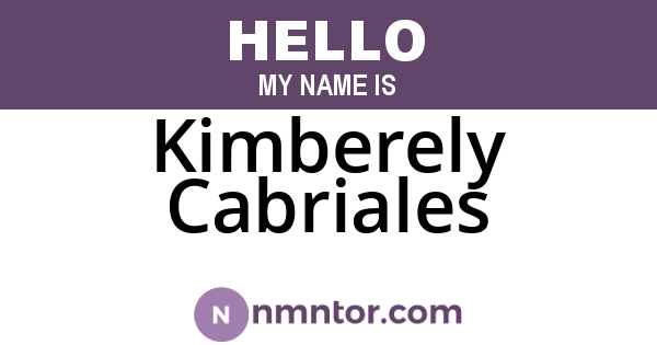 Kimberely Cabriales
