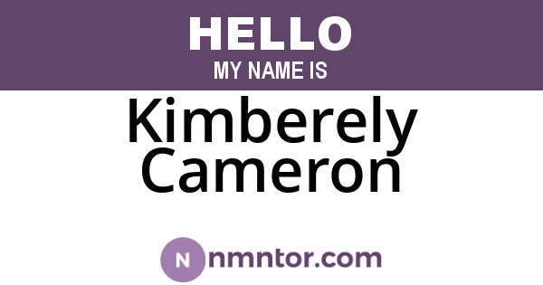 Kimberely Cameron