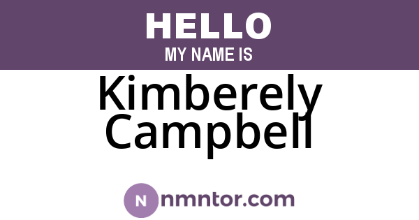 Kimberely Campbell