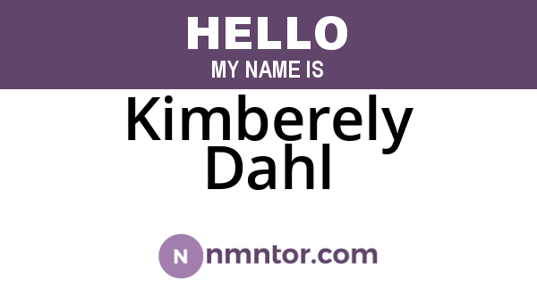 Kimberely Dahl