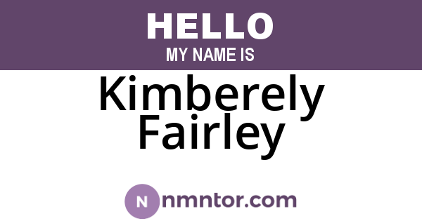 Kimberely Fairley