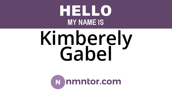 Kimberely Gabel