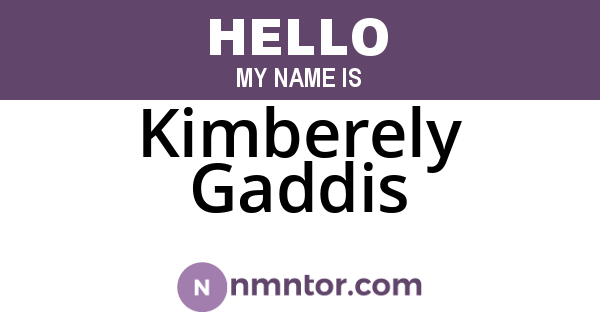 Kimberely Gaddis