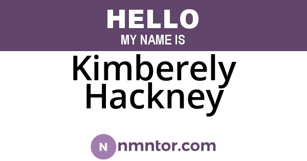 Kimberely Hackney