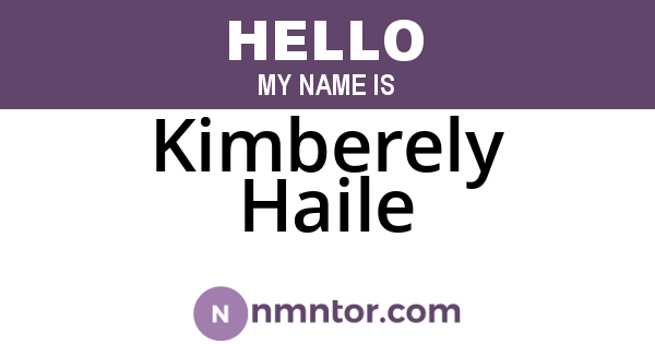 Kimberely Haile