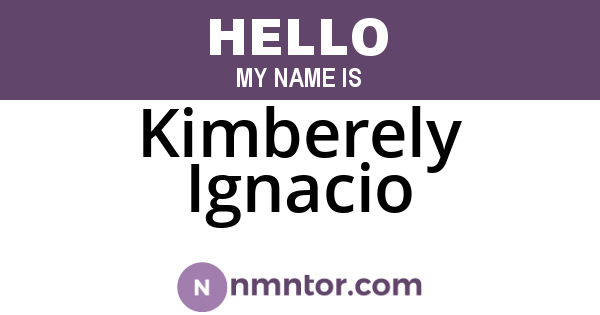 Kimberely Ignacio