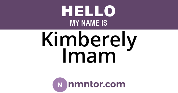 Kimberely Imam